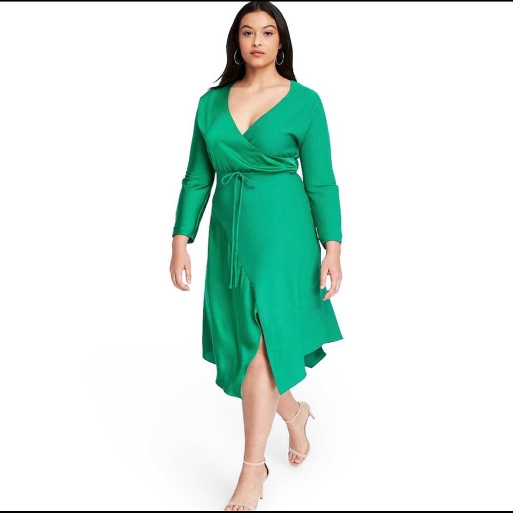 Cushnie Green Target Wrap Dress size 14